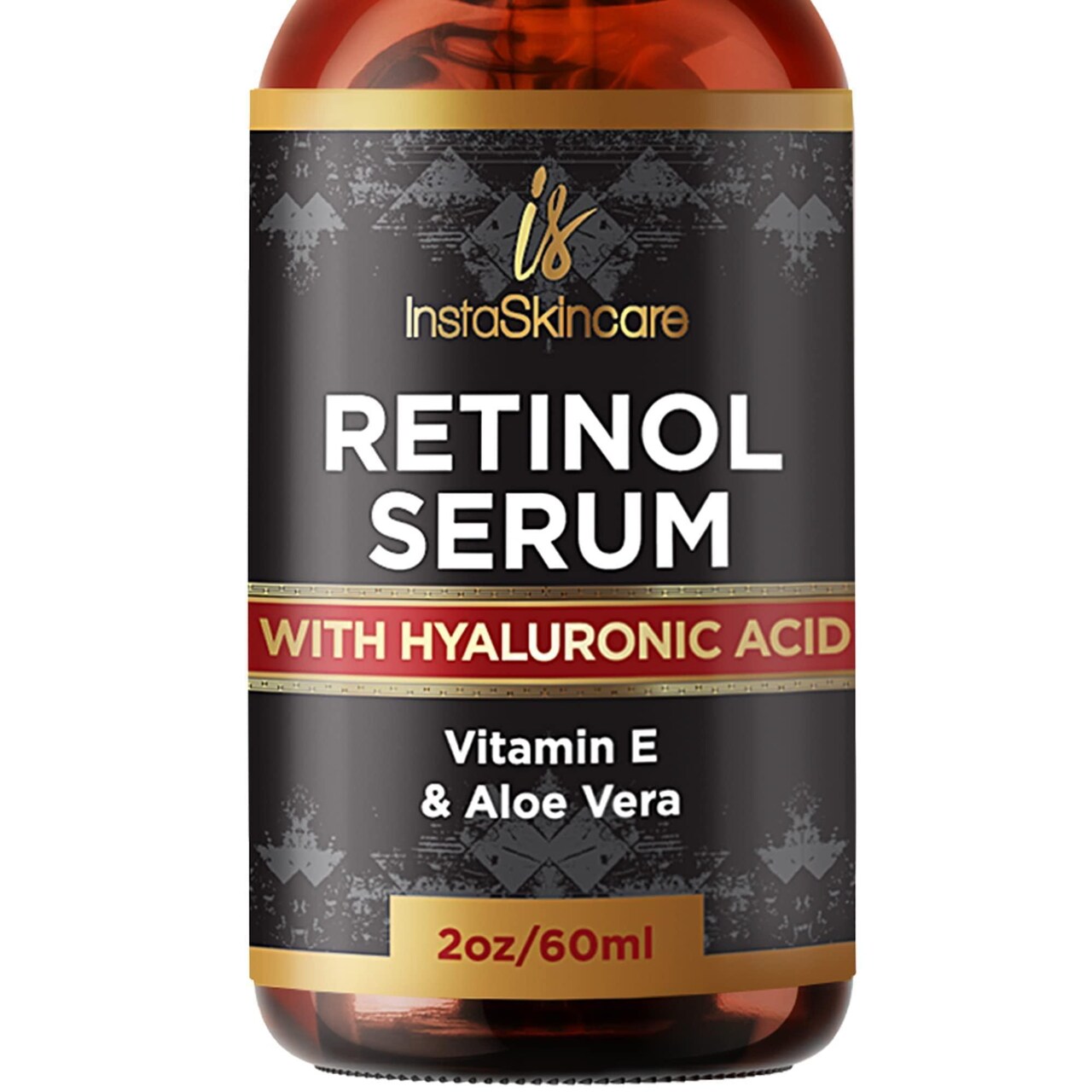DOUBLE SIZED (2Oz) Retinol Serum for Face with Hyaluronic Acid Vitamin E and A Aloe Vera Anti Aging Serum Pore Tightener Fade Dark Spots Clinical Strength Formula by